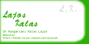 lajos kalas business card